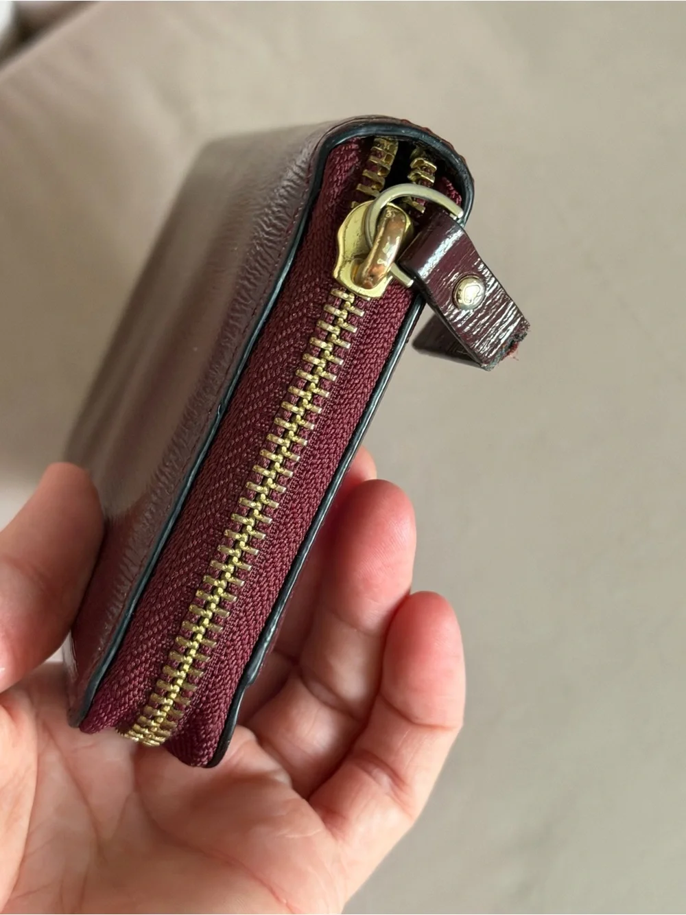 Kate Spade Bixby Place Neda Zip Around Wallet in Burgundy